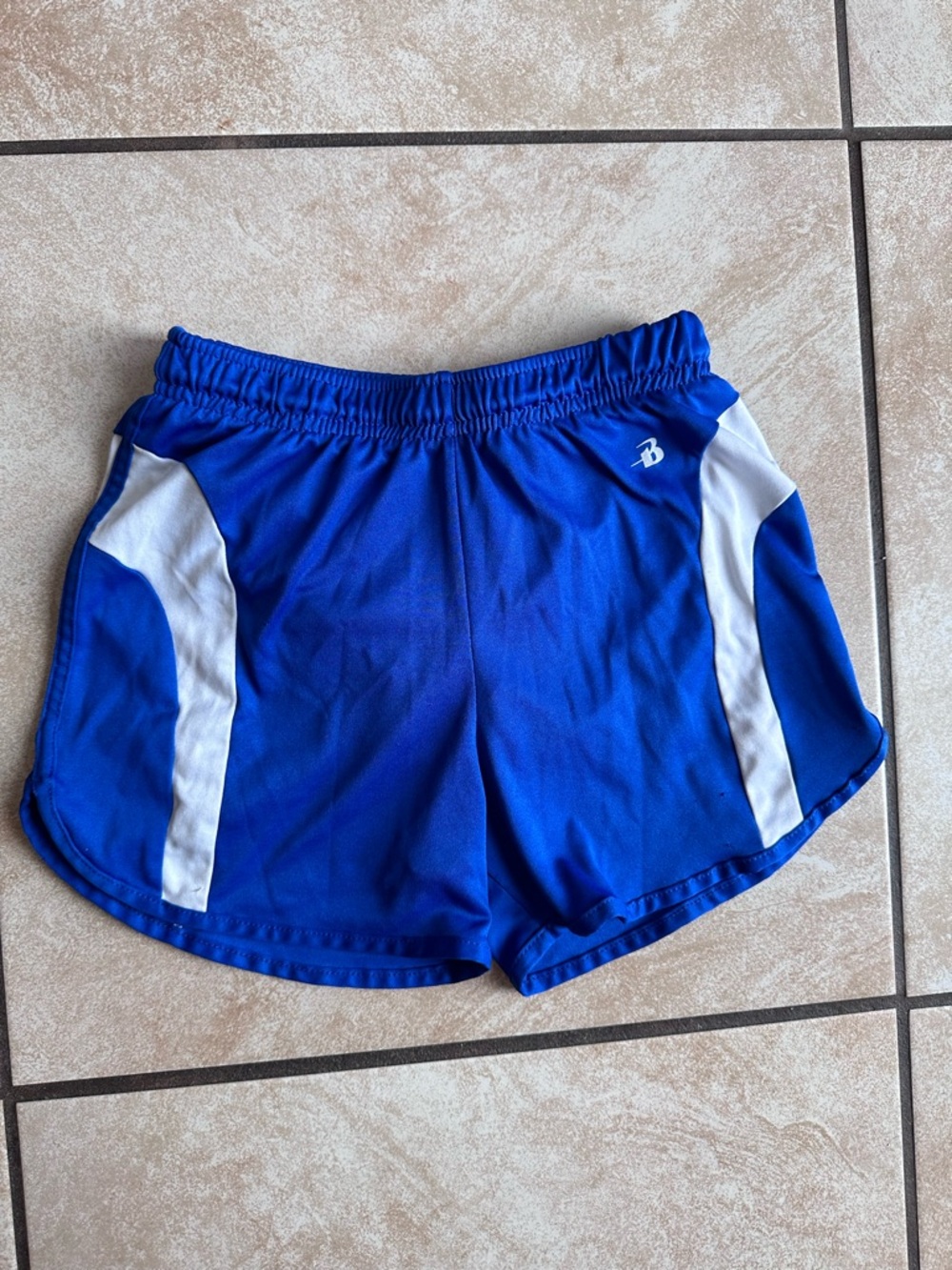 Blue kids Athletic Shorts with White Panels